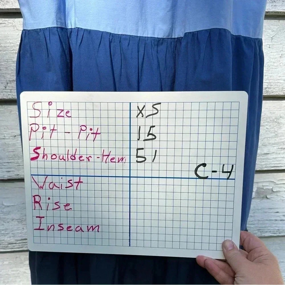 Zara maxi dress - light blue-navy color block bohemian hippie summer fall spring - Picture 11 of 11